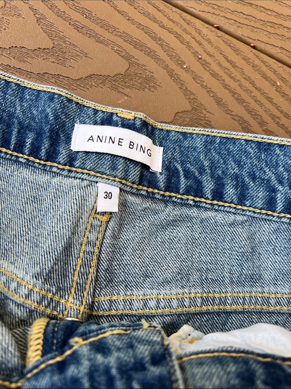 Anine Bing Women's High Rise Straight Leg Jeans - Light Blue Denim. Size: 30 - Picture 2 of 8